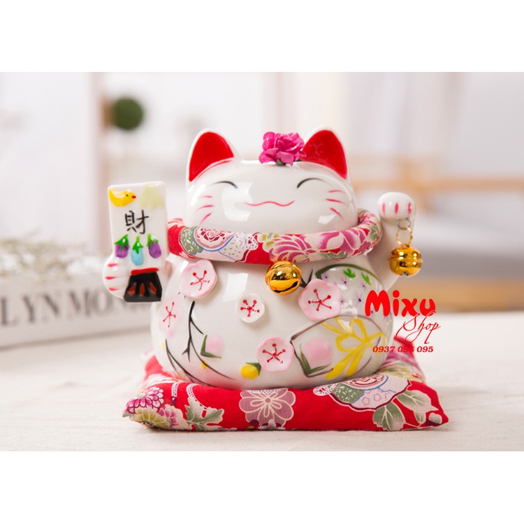 MÈO THẦN TÀI KIM ĐÀO 15CM - Thẻ Bài may mắn đa phúc