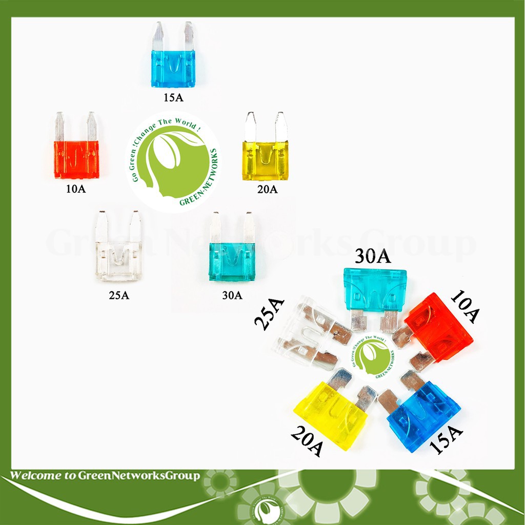 Cầu chì ô tô xe máy các cỡ 10A-15A-20A-25A-30A-35A ( 1 Cái ) Greennetworks