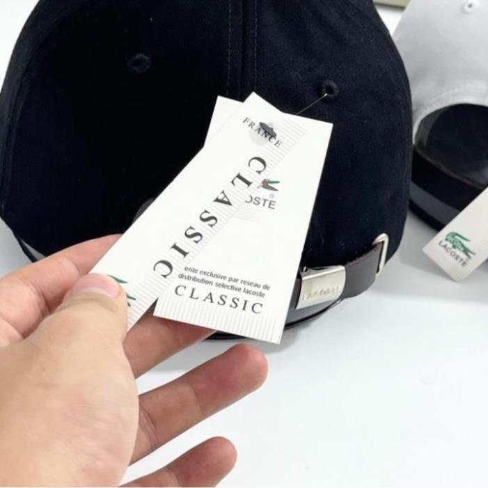 Nón Lacoste chất liệu Cotton 100%, Logo thêu nổi,quai da thật, hàng VNXK chuẩn xịn, full tem tag Nón free size