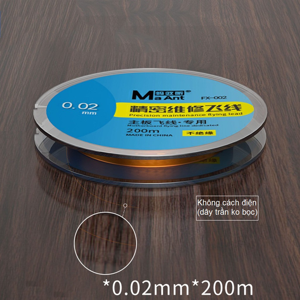 Dây đồng câu mạch 0.01-0.02mm (cách/không cách điện)