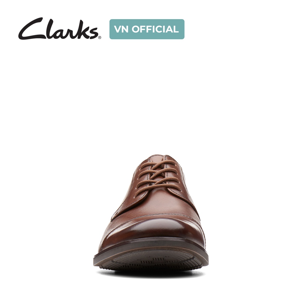 Giày Oxfords buộc dây nam CLARKS Becken Cap màu nâu