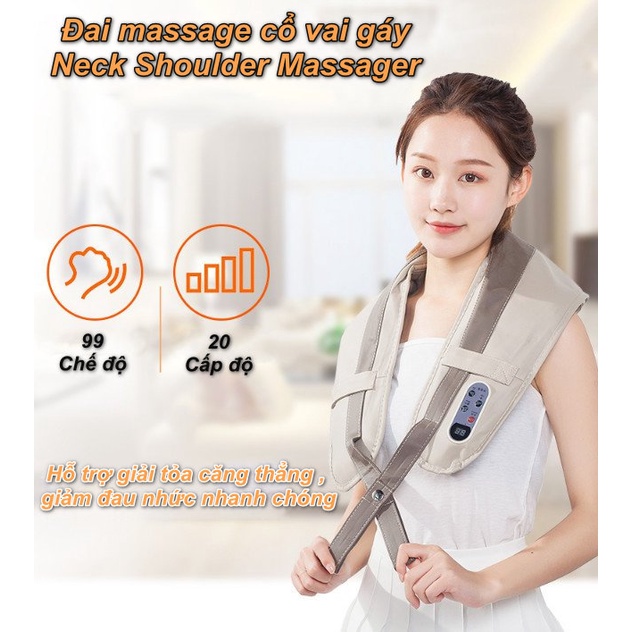 Đai massage vai cổ lưng chân eo Neck Shoulder Massager hiệu quả với 15 phút mỗi ngày