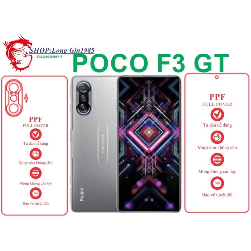 POCO F3 GT miếng dán trong Ppf mặt sau và mặt trước chống va đập chống trầy xước