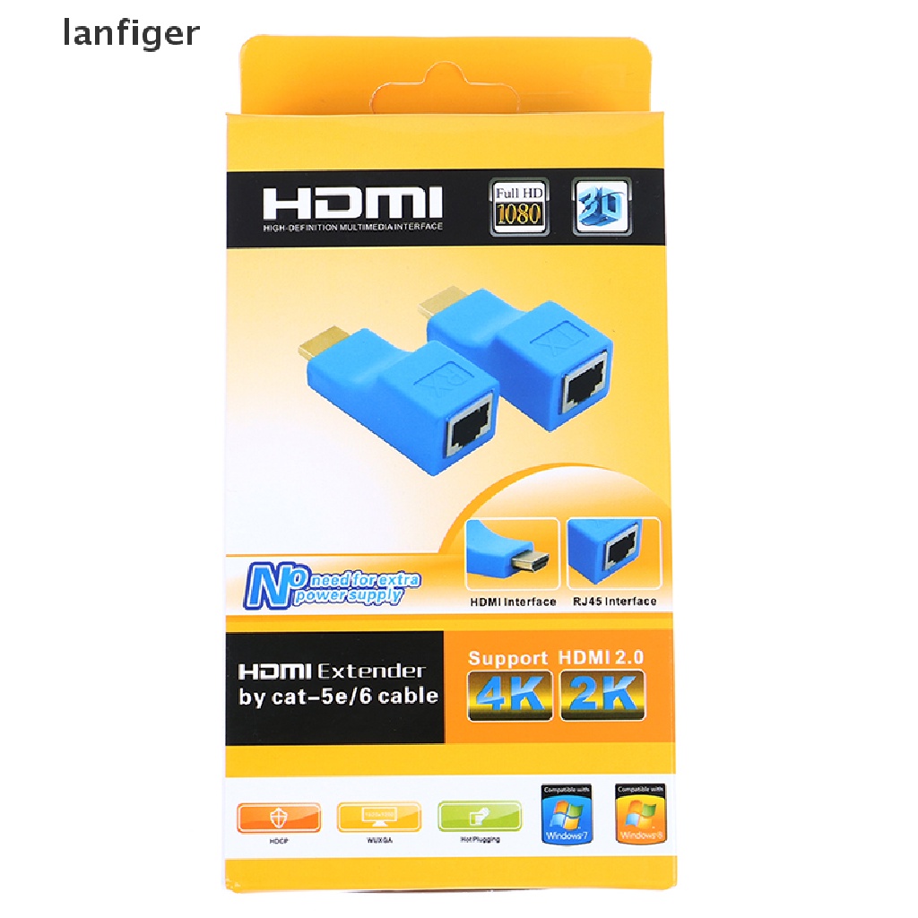 Set 2 Bộ Khuếch Đại Mạng Lanf 1080p hdmi Sang rj45 cat 5e / 6