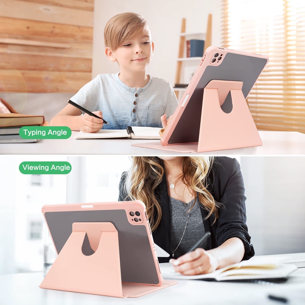 Ốp Máy Tính Bảng Cứng Có Thể Xoay 360 Độ Cho iPad 10.2-inch Air 5 Air 4 10.9 9th Gen 8th Gen 7th Gen 5th Gen 9.7-inch Pro 11 inch 2022 2021 2020 2018