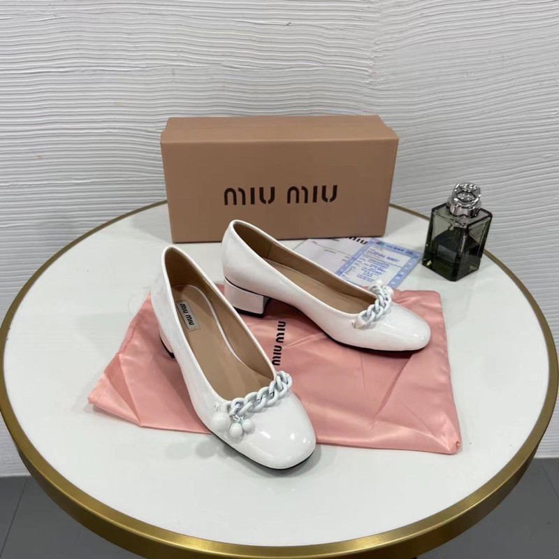 Giày búp bê miu miu gót thấp quai xích ngang spsl fullbox