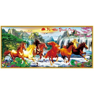 tranh thêu chữ thập mã đáo thành công LV3102-97x49cm