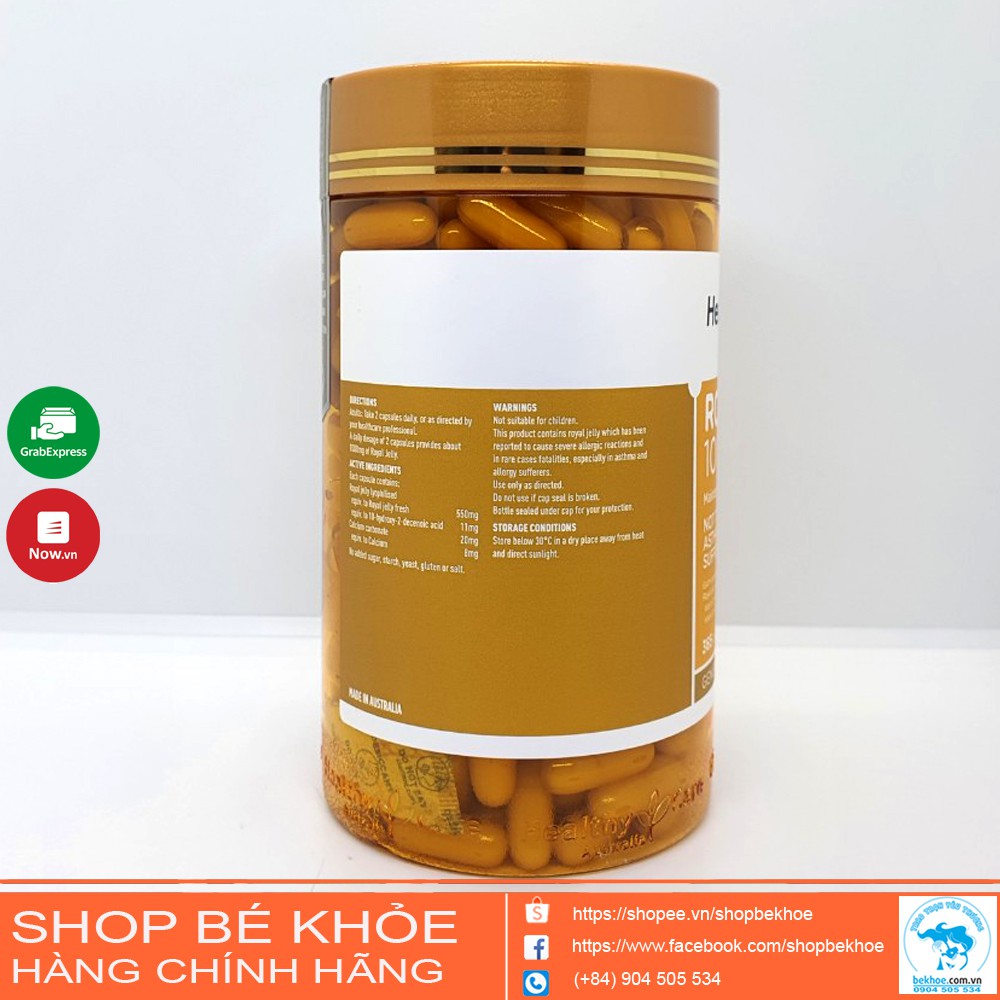 Sữa ong chúa Healthy Care Royal Jelly 1000 365 viên - Ong Chúa Úc | Thế Giới Skin Care