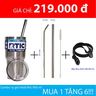 Ly giữ nhiệt RTIC Coolers Hàng chuẩn Hoa Kỳ, chất liệu thép không gỉ 304 - MUA 1 TẶNG 6