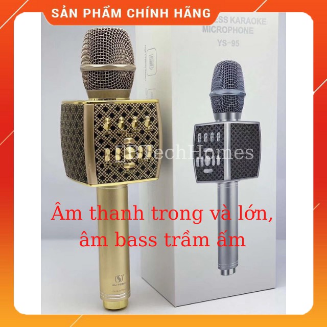 [Giá Sỉ,Bảo Hành 12 Tháng ] Micro Karaoke bluetooth YS 95 Mic hát kraoke không dây bluetooth karaoke - Âm thanh cực chất