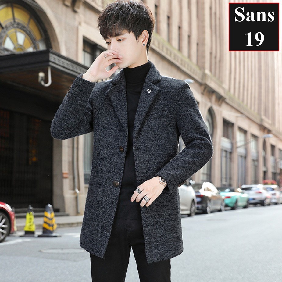 Áo dạ nam hàn quốc dáng ngắn mangto kiểu vest khoác blazer vừa Sans19 Sans Shop
