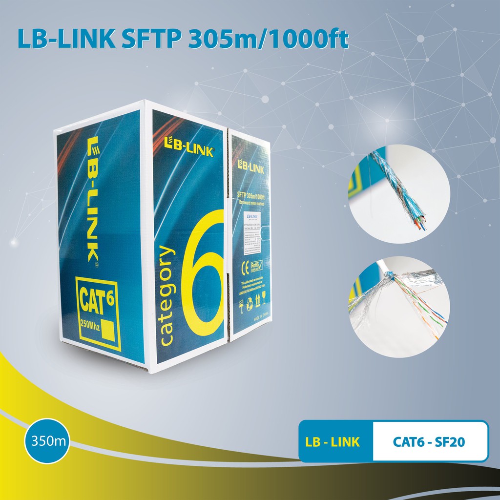 [ CÁP MẠNG CAT6] - Cáp mạng LB-Link CAT.6-SF20 SFTP (305 mét)