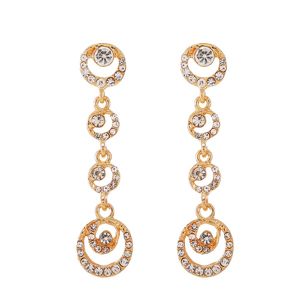 Khuyên tai dáng dài đính đá thời trang thanh lịch cho nữ