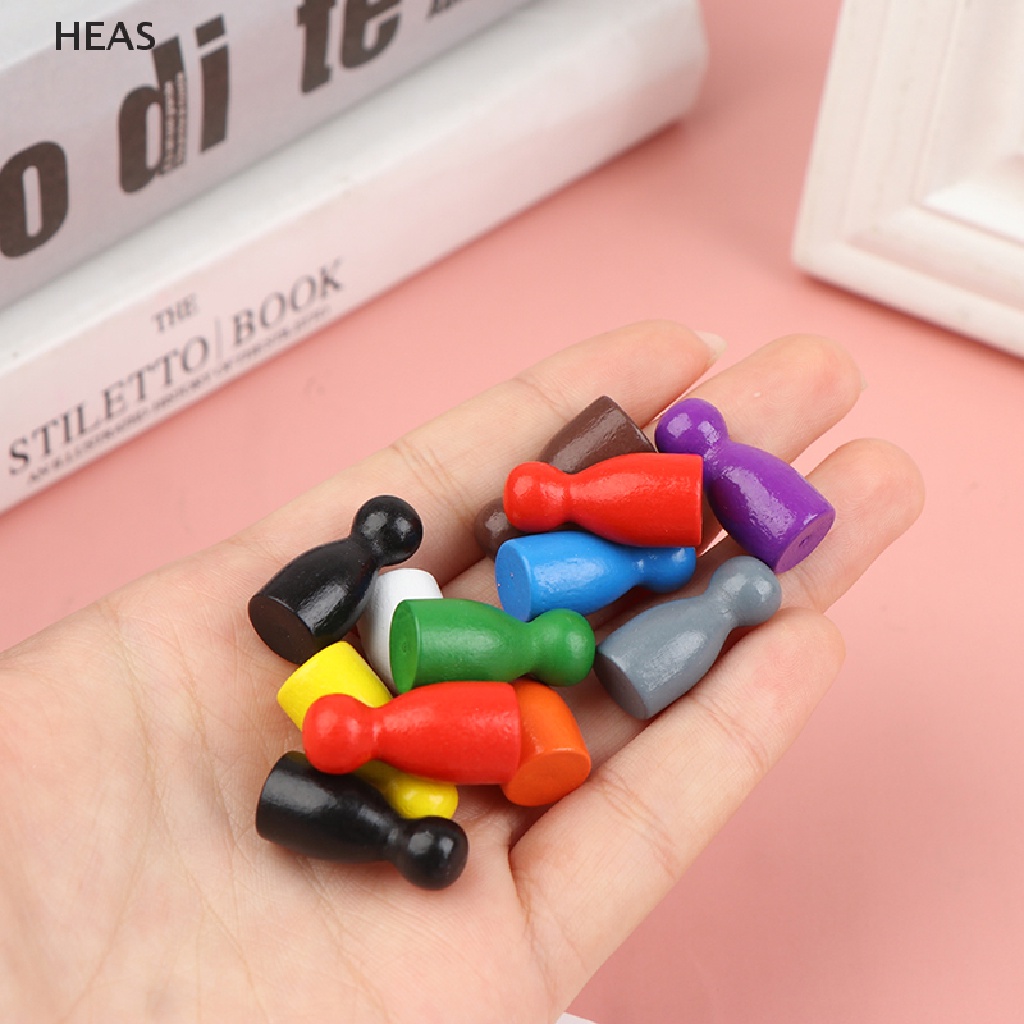 He 100PCS Diameter Pawn Wooden Pawn Pieces Chess BoardGame Accessories MarkingColor id