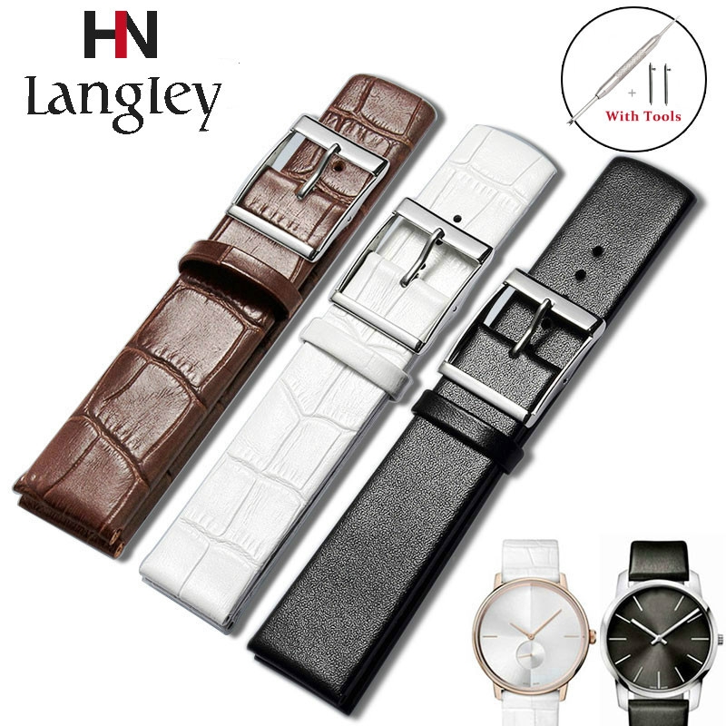 Dây Đeo Đồng Hồ Bằng Da Siêu Mỏng 14 16 18 20 22 24mm Sang Trọng