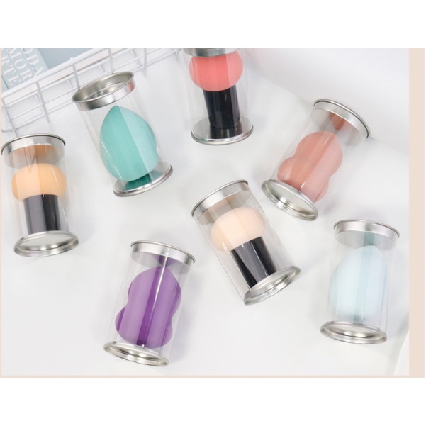 Hộp 1 bông phấn tán kem nền hình giọt nước, hộp nhựa nắp nhôm (Màu ngẫu nhiên)