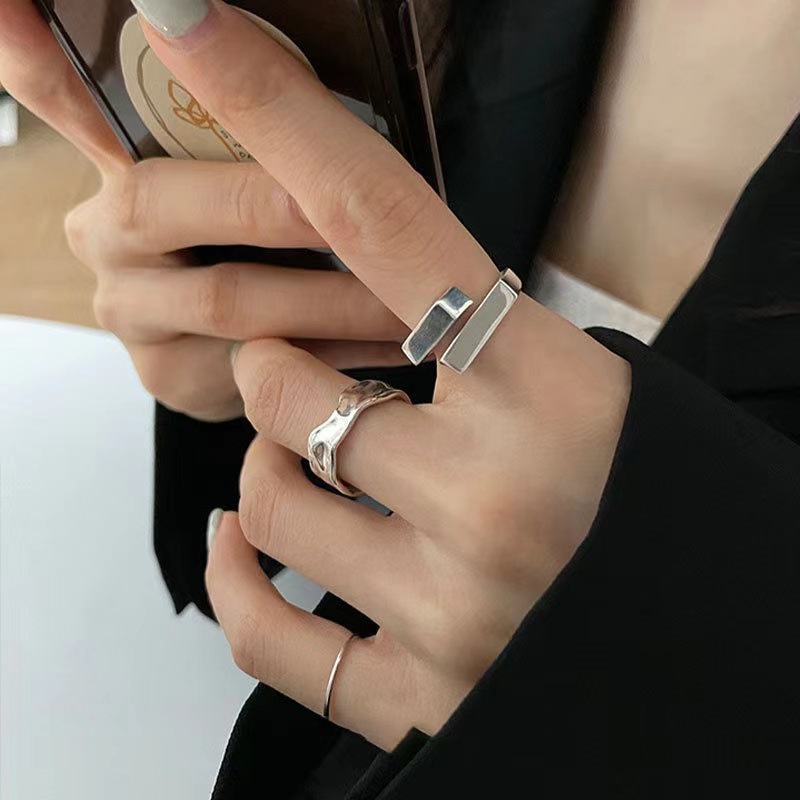 Nhẫn Hở Gợn Sóng Phong Cách Hàn Quốc Thời Trang
