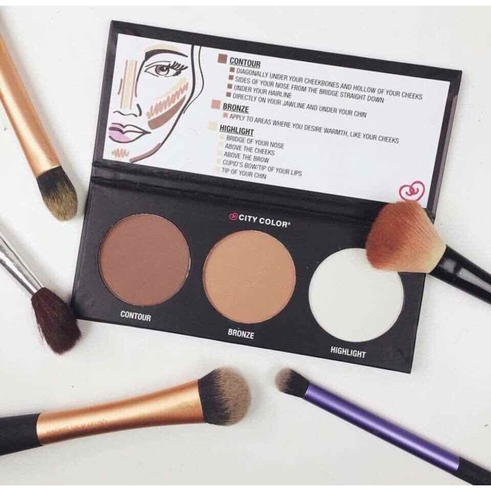 Bảng Phấn Tạo Khối Và Highlight 3 ô City Color Contour Palette | BigBuy360 - bigbuy360.vn