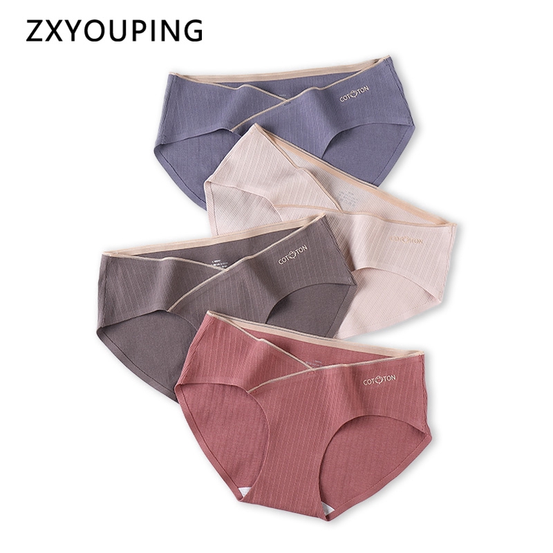 Quần lót lụa cotton mềm chống khuẩn kiểu chữ V cho nữ M-4XL