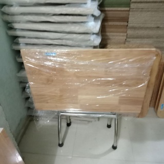 Bàn xếp inox mặt gỗ cao su 50×80