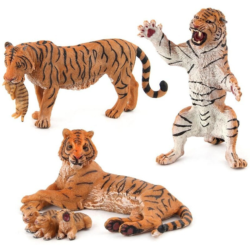 Tiger Animal Model Toy Figurine Model Ornament Toys for Kids Constructor Model Educational Toys