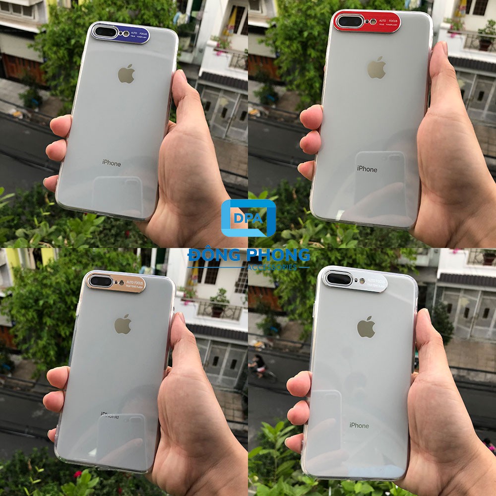 Ốp Lưng iPhone 7 Plus / 8 Plus Viền Nhôm Bảo Vệ Camera Siêu Đẹp