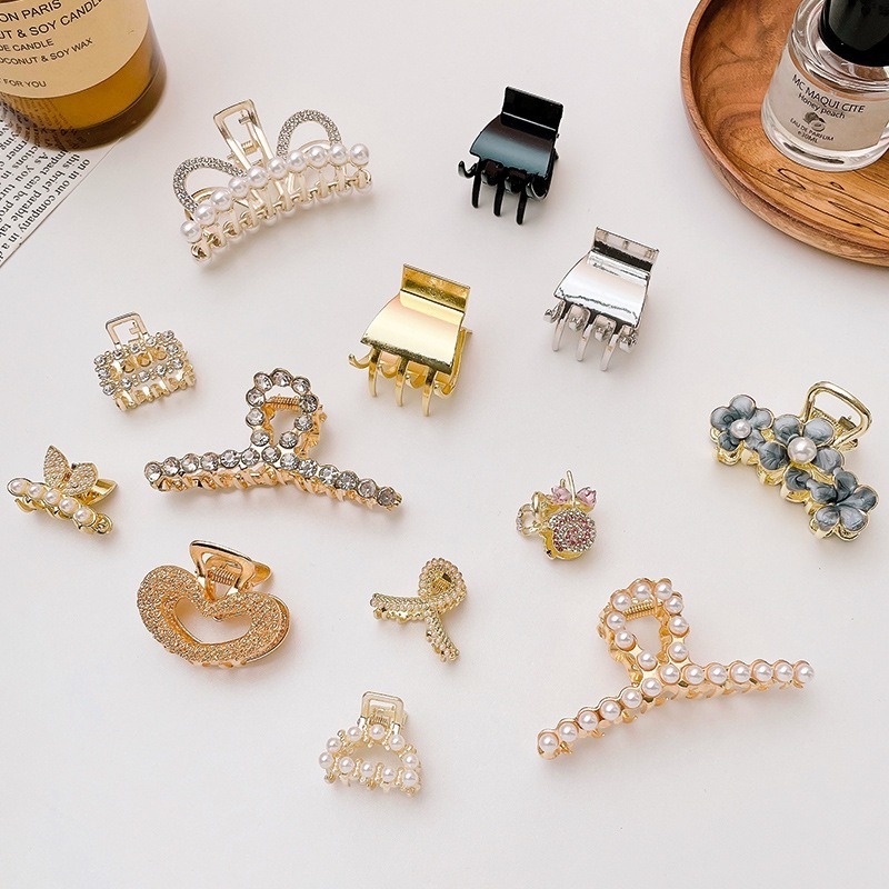 Kẹp Tóc Kim Loại Đính Ngọc Trai Nhân Tạo Thời Trang Cho Nữ