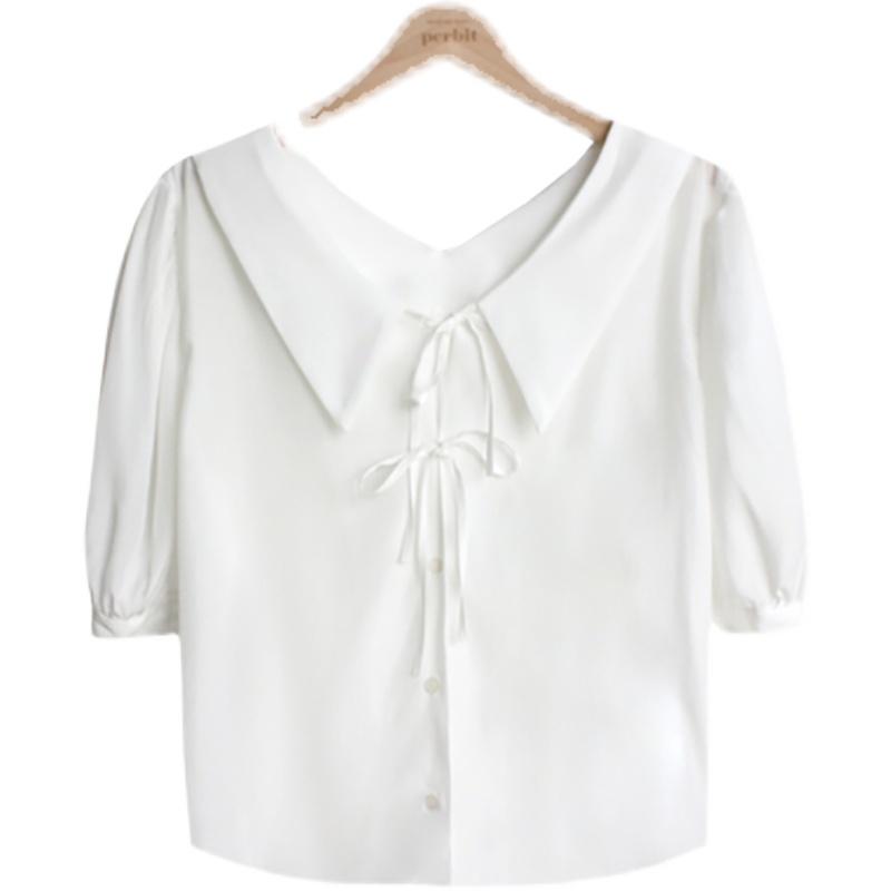 Áo Sơ Mi Tay Ngắn Cổ Chữ V Phong Cách Hàn Quốc Thời Trang Mùa Hè Cho Nữ