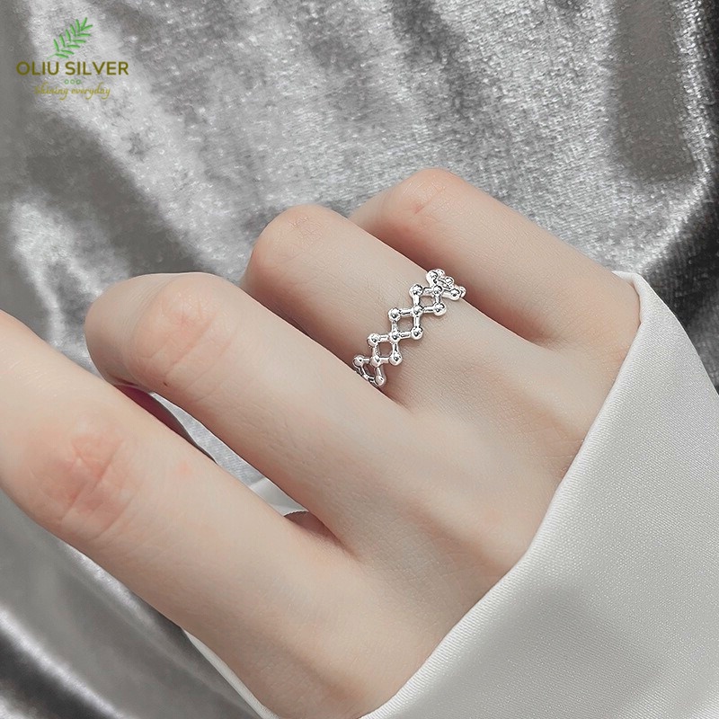 Nhẫn Bạc S925 Lưới Hình Học Weaving Trẻ Trung Cá Tính | Khuyên Tai Nữ Trang Sức Bạc Thời Trang
