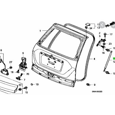 Ty chống cửa hậu Honda Crv 2007-2012 (bán 1 bộ 2 cái)