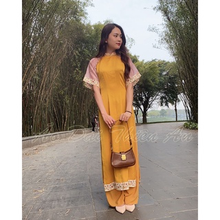 Áo Dài Cách Tân nữ chất lụa may sẵn Thiên An MS:AD01