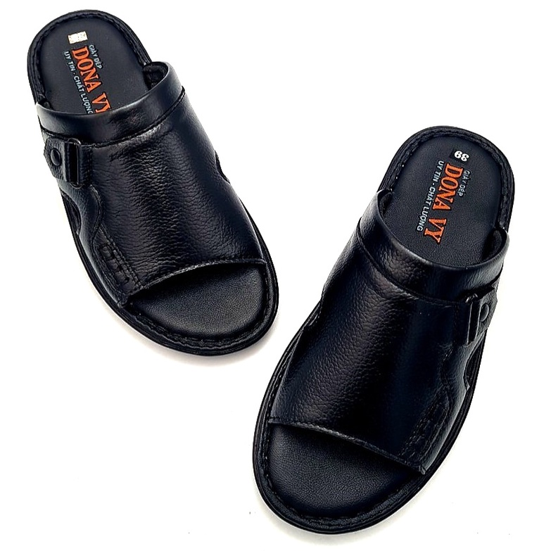 Dép quai ngang nam da bò, cao cấp-Kinson Shop-