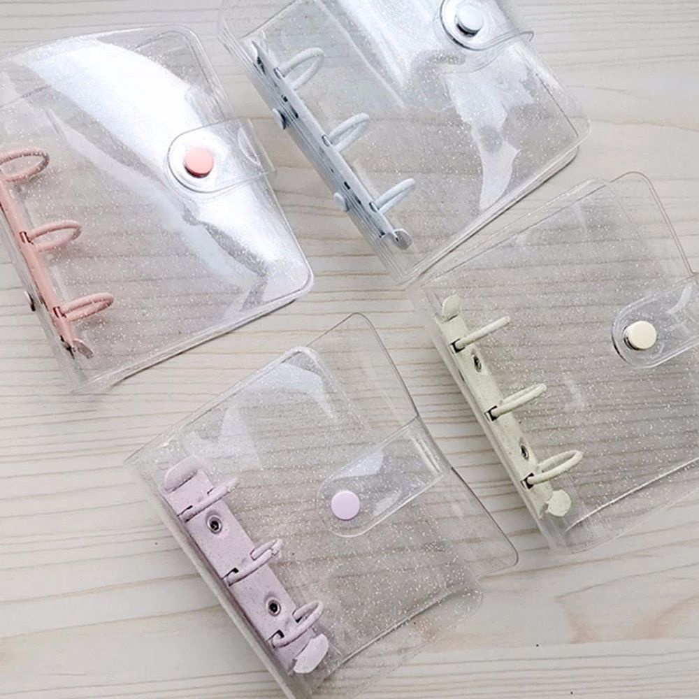 Sổ Tay Bìa Pvc Trong Suốt 3 Lỗ Có Kẹp Tiện Dụng