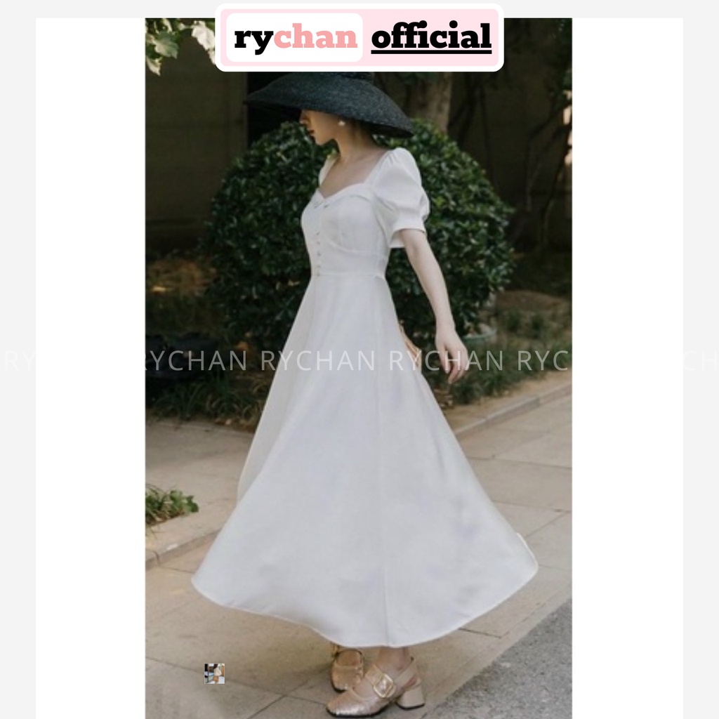 Đầm Trắng Dáng Midi Xoè (Có Lót Trong) - DX9976