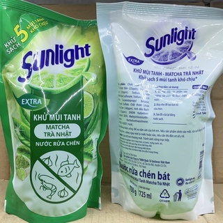 Nước rửa chén Sunlight trà xanh 750g ( dạng túi )