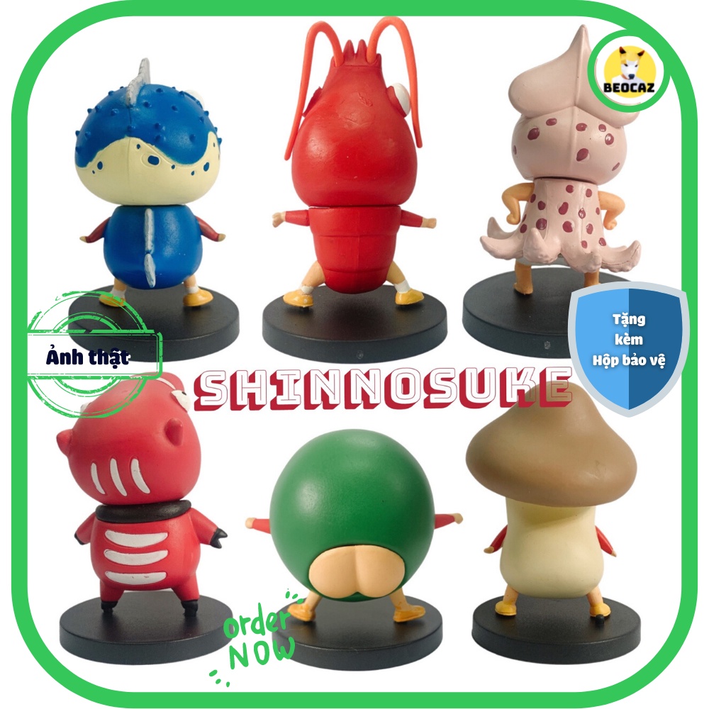 [Tặng Hộp Bảo Vệ] Set Mô hình 6 bé Shin Shinosuke Cậu bé bút chì 7 cm dễ thương bền màu chất liệu an toàn