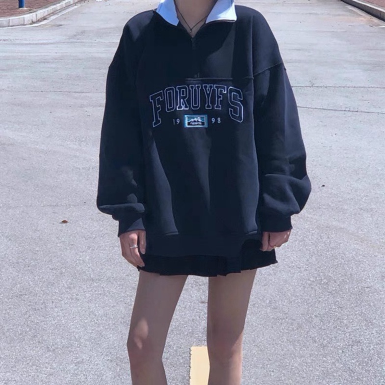 Áo Sweater Nỉ In Chữ FORUYES Cổ Cao Dài Tay Dáng Unisex - Lyza Store | BigBuy360 - bigbuy360.vn