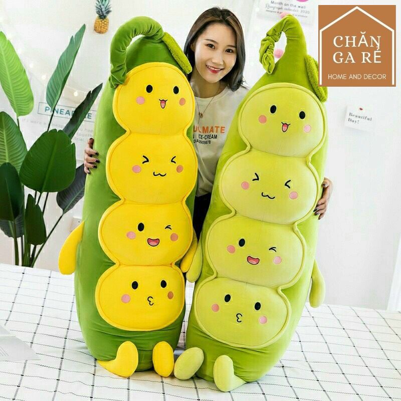 Gấu Bông Sâu Đậu, gối ôm hình Thú Nhồi Bông cho bé Sâu bông Cao Cấp 100% là bông gòn 3D - Siêu Mềm Mịn 70cm - 1m1_1m4