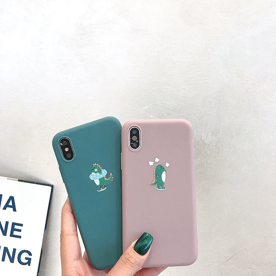 Ốp silicone mềm hình khủng long dễ thương IPhone SE 2020 6 6s 7 8 Plus X XS XR XSMax Cartoon Little Dinosaur Soft Cover | BigBuy360 - bigbuy360.vn