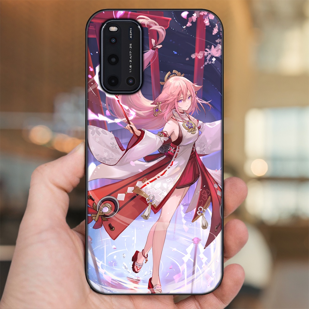 Ốp lưng Vivo V19 viền đen in hình Yae Miko Genshin Impact
