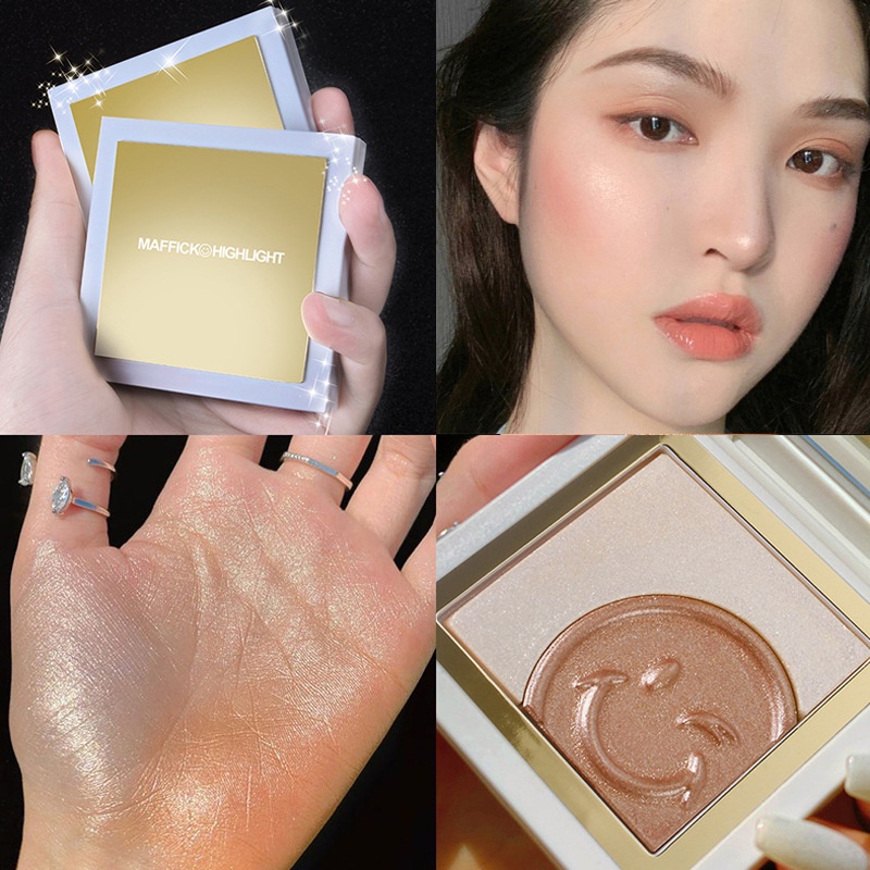 Mặt cười nổi bật đảo ngược quyến rũ phấn phủ bóng cao bảng sửa chữa hai màu làm sáng màu da