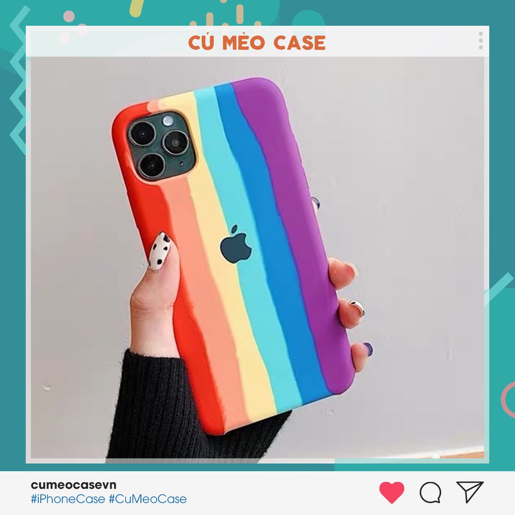 Ốp Onion chống bẩn cầu vồng logo táo dành cho iPhone 11 Pro Max 7 8 Plus X XsMax XR