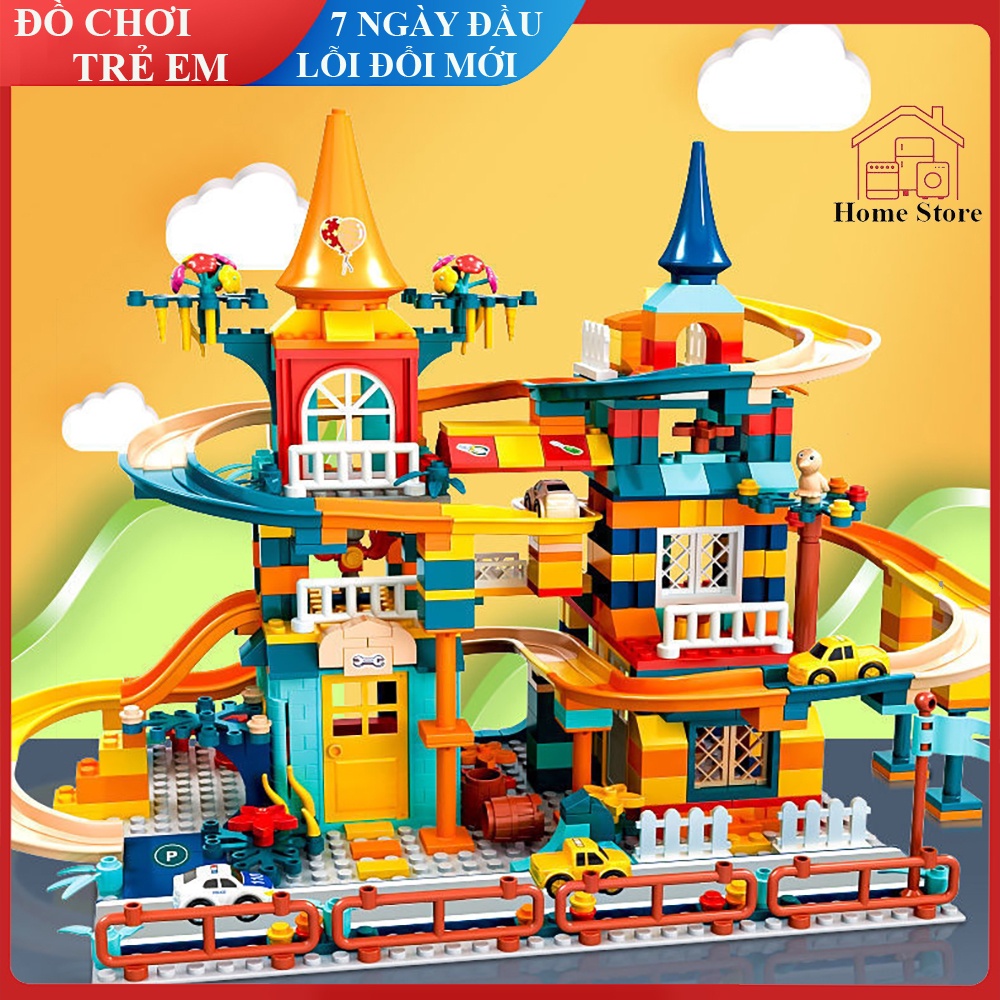 Đồ chơi lego đường ray ô tô lắp ráp hình khối thông minh, bộ đồ chơi lego xếp hình dành cho trẻ em.