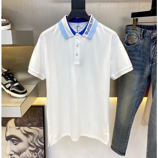 Áo polo tay ngắn vải cotton thêu chữ thời trang trẻ trung