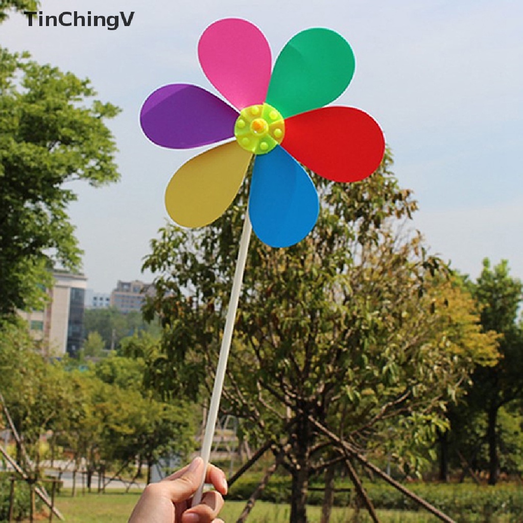 Túi 2 Chong Chóng Hoa Màu Cầu Vồng Trang Trí Sân Vườn