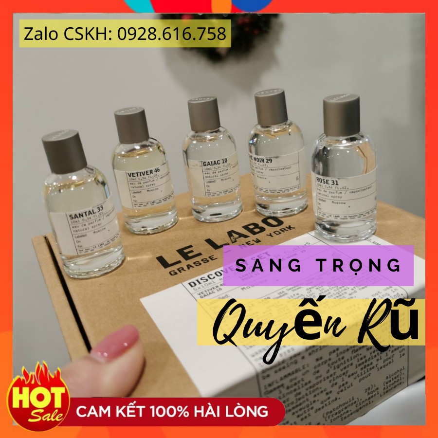 Set Nước Hoa Le Labo mini 10ml 5 Mùi 10, 29, 31, 33, 46 Sang Trọng Cực Thơm | Thế Giới Skin Care