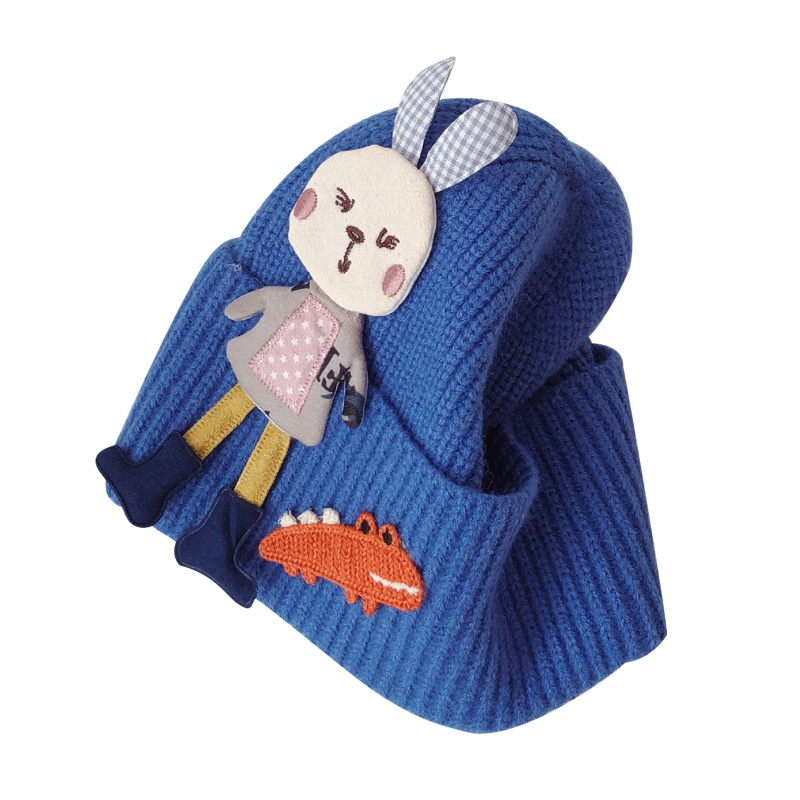 Mũ Beanie Đan Len Hình Khủng Long / Thỏ Dễ Thương Giữ Ấm Mùa Đông Cho Bé