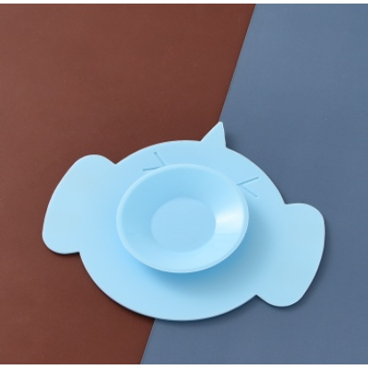 Miếng lót silicon hút chân không chống đổ cho bé khi dùng khay, bát ăn dặm