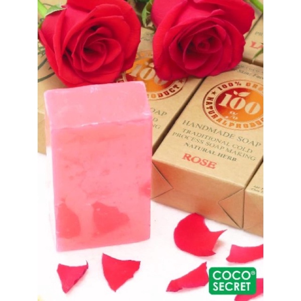 [2024- Tặng túi lưới] 110gr XÀ BÔNG DỪA HOA HỒNG COCO-SECRET