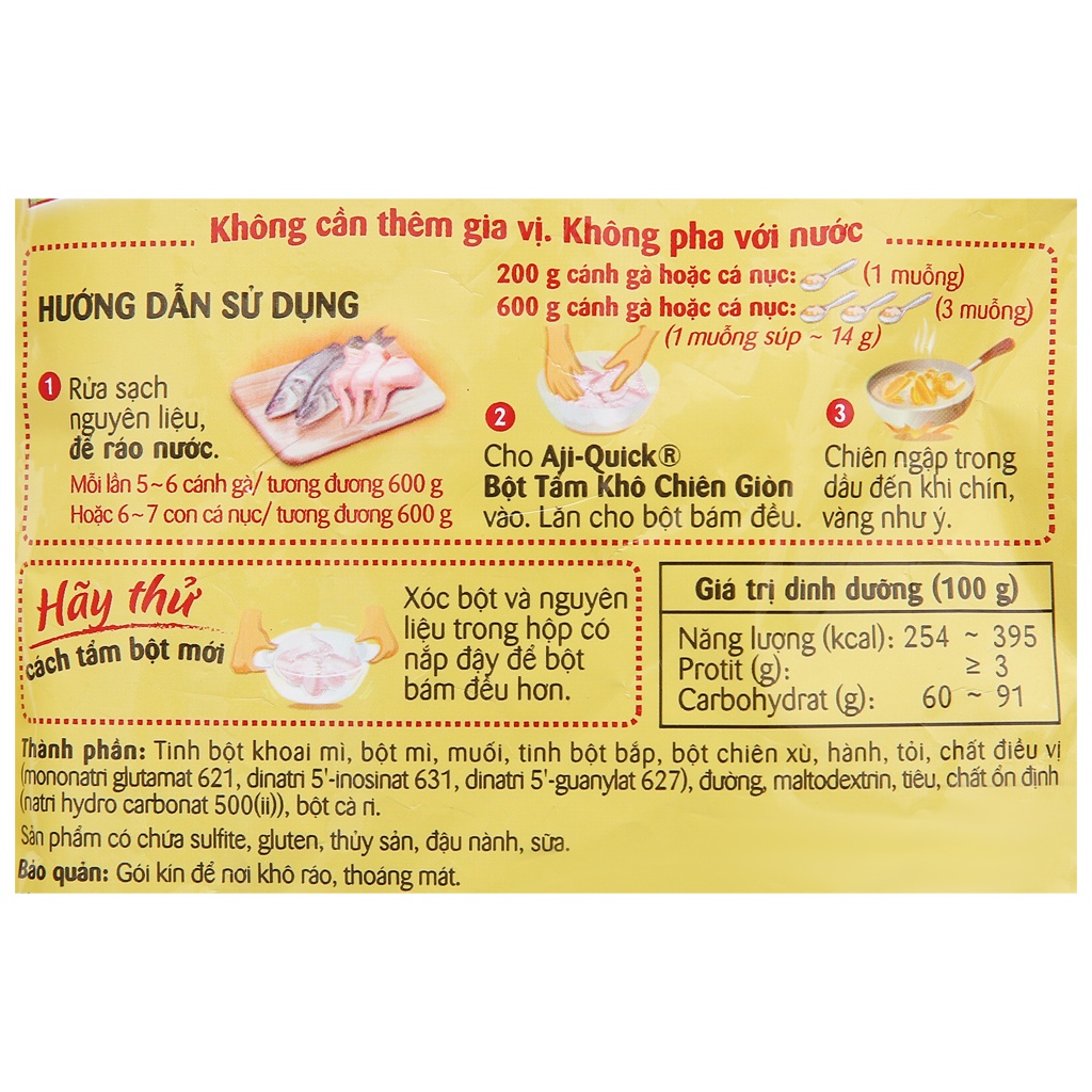 Combo 2 gói Bột Tẩm Khô Chiên Giòn Aji-Quick